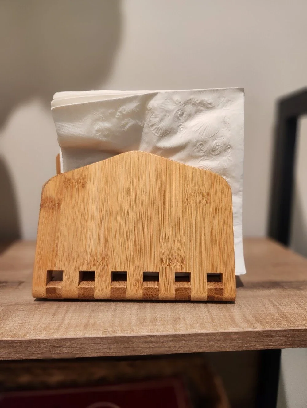 Bamboo Napkin Holder - Natural Wood Tone